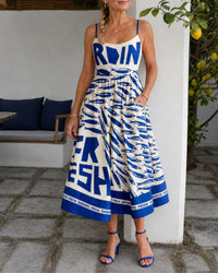 Fish Graphic Print Midi Dress