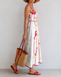 Lobster Shell Print Midi Dress
