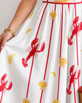 Lobster Shell Print Midi Dress