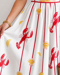 Lobster Shell Print Midi Dress