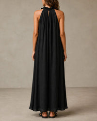 Breezy Halter Neck Ruffle Maxi Dress