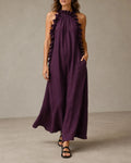 Breezy Halter Neck Ruffle Maxi Dress