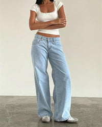 Raw-Hem Mid-Rise Cropped Straight Jeans