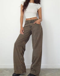 Raw-Hem Mid-Rise Cropped Straight Jeans