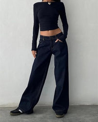 Raw-Hem Mid-Rise Cropped Straight Jeans
