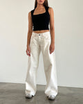 Raw-Hem Mid-Rise Cropped Straight Jeans