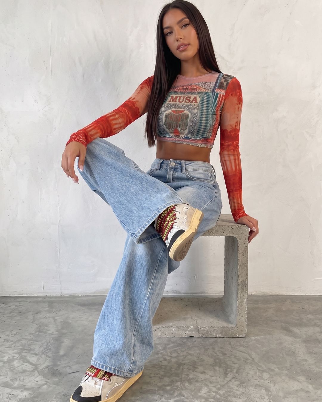 Mid-Rise Straight-Leg Jeans