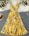 Botanical Breeze V-Neck Floral Slip Dress