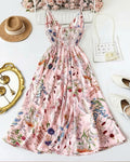Botanical Breeze V-Neck Floral Slip Dress