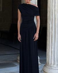 One-Shoulder Ruched Maxi Dress