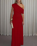 One-Shoulder Ruched Maxi Dress
