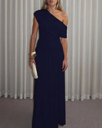 One-Shoulder Ruched Maxi Dress