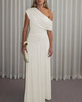 One-Shoulder Ruched Maxi Dress