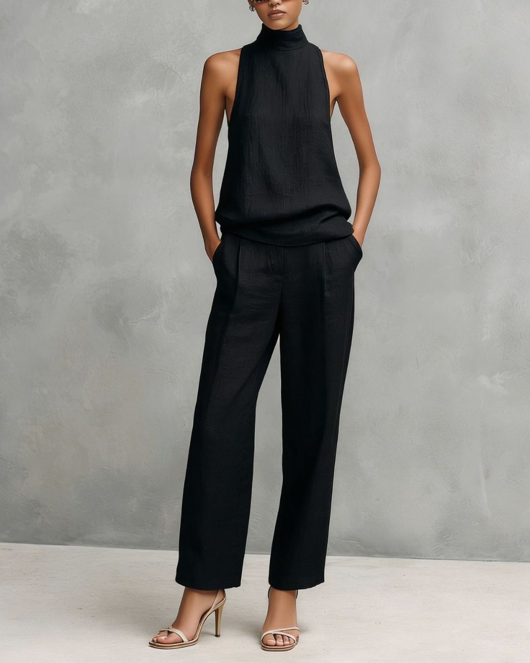 Completo elegante con scollo tondo