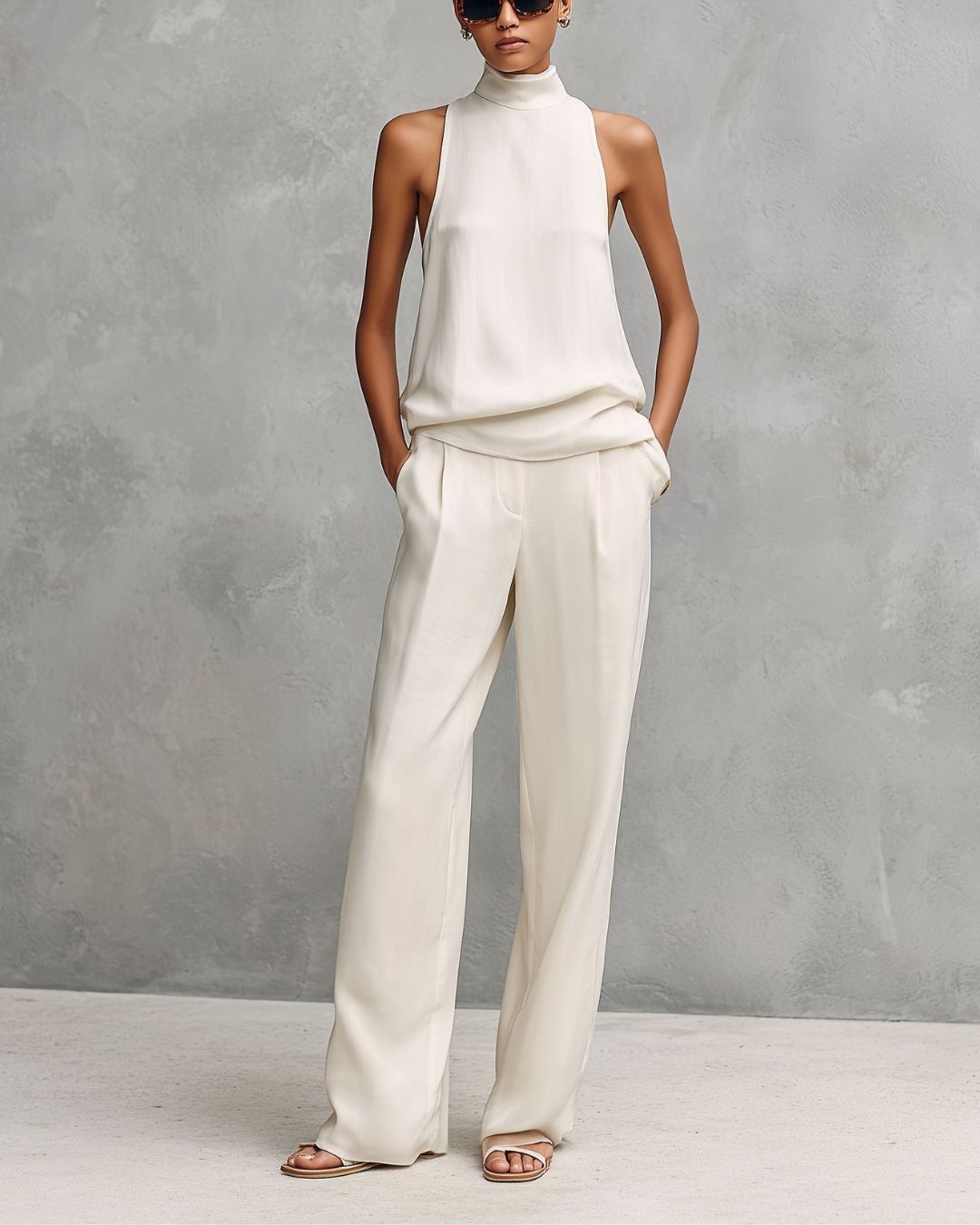 Completo elegante con scollo tondo