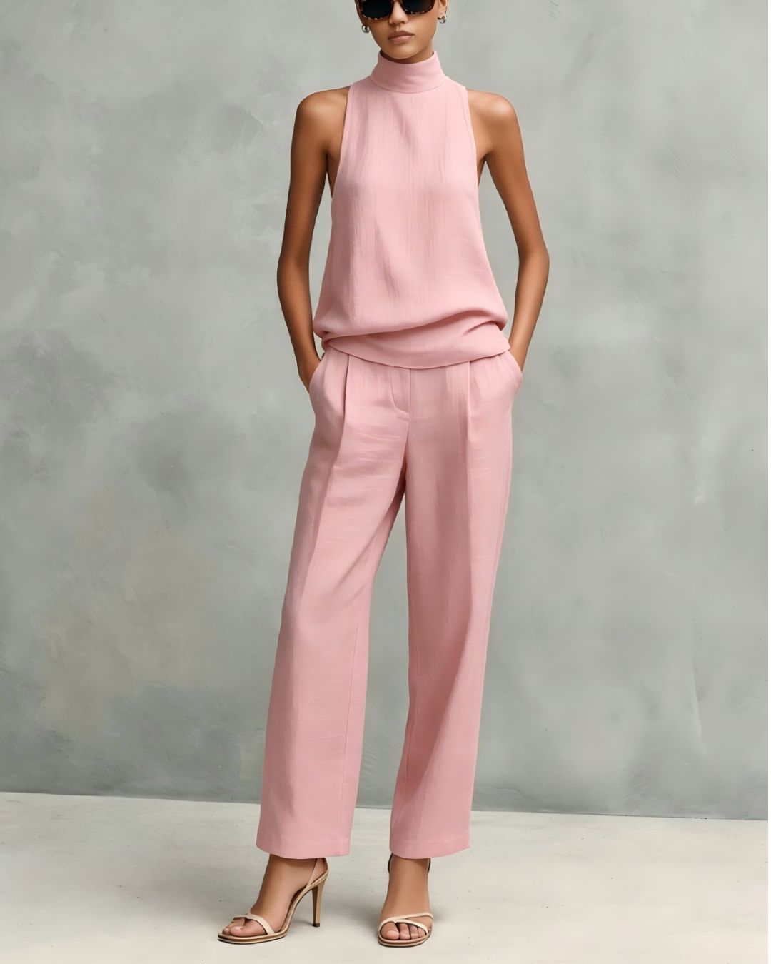 Completo elegante con scollo tondo