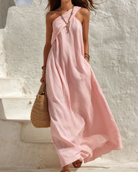 One-Shoulder Twist Ruched Loose Dress