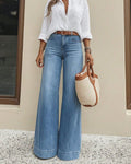 Vintage Washed Relaxed Wide-Leg Jeans