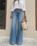 Vintage Washed Relaxed Wide-Leg Jeans
