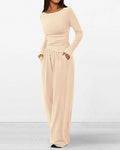 Asymmetrical Wide-Leg Lounge Set