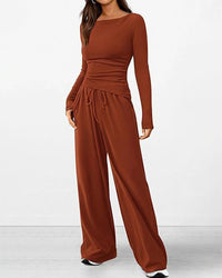 Asymmetrical Wide-Leg Lounge Set