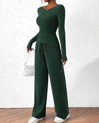 Asymmetrical Wide-Leg Lounge Set