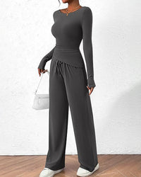 Asymmetrical Wide-Leg Lounge Set
