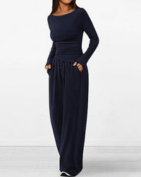 Asymmetrical Wide-Leg Lounge Set
