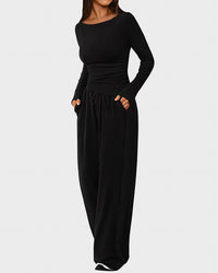 Asymmetrical Wide-Leg Lounge Set