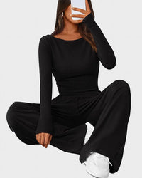 Asymmetrical Wide-Leg Lounge Set