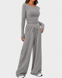 Asymmetrical Wide-Leg Lounge Set