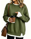 Oversized Faux-Layered Long Sleeve Sweatshirt