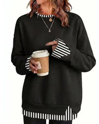 Oversized Faux-Layered Long Sleeve Sweatshirt