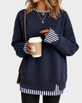 Oversized Faux-Layered Long Sleeve Sweatshirt