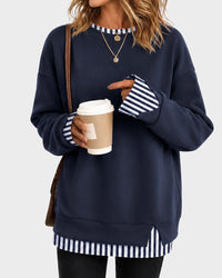 Oversized Faux-Layered Long Sleeve Sweatshirt