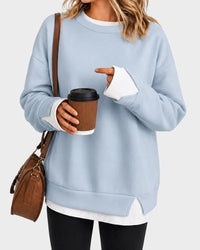 Oversized Faux-Layered Long Sleeve Sweatshirt