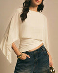 Asymmetrical Batwing Sleeve Blouse
