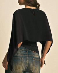 Asymmetrical Batwing Sleeve Blouse