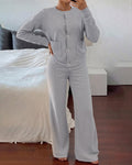 Knit Sweater & Wide-Leg Pants Set