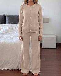Knit Sweater & Wide-Leg Pants Set