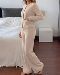 Knit Sweater & Wide-Leg Pants Set