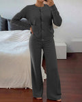 Knit Sweater & Wide-Leg Pants Set