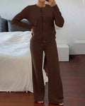 Knit Sweater & Wide-Leg Pants Set