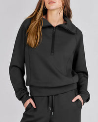 Half-Zip Pullover & Wide-Leg Pants Set