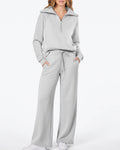 Half-Zip Pullover & Wide-Leg Pants Set