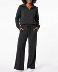 Half-Zip Pullover & Wide-Leg Pants Set