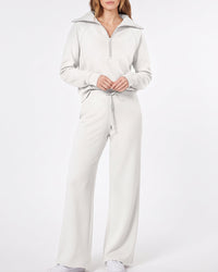 Half-Zip Pullover & Wide-Leg Pants Set