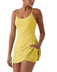 Pocketed Active Dress with Built-In Shorts