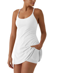 Pocketed Active Dress with Built-In Shorts