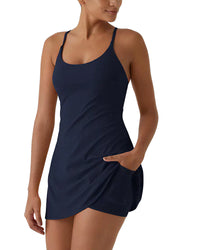 Pocketed Active Dress with Built-In Shorts
